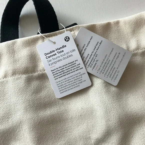 Lululemon Double Handle Canvas Tote Bag (NWT) - Picture 6 of 11